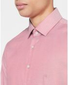 Chemise extraslim Structure rouge clair